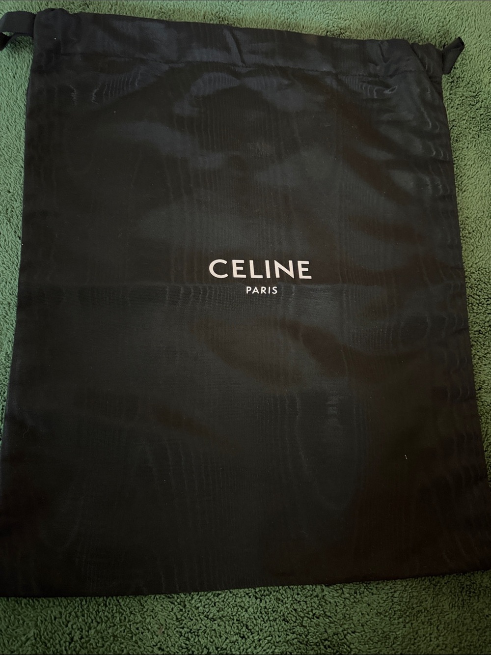 Celine Black Drawstring Logo Dust Bag